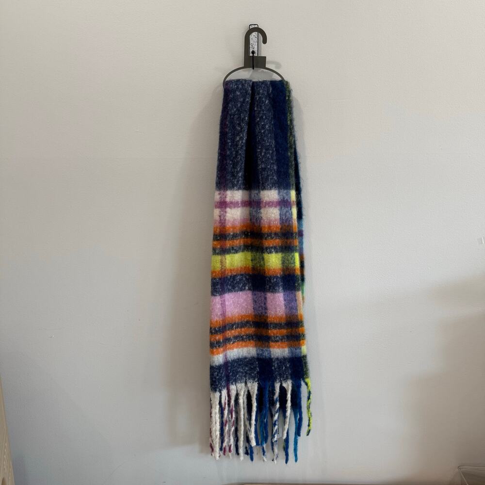 Steve Madden Lofty Fringe Scarf Cobalt Blue Multi NWT $42 SMA-5226